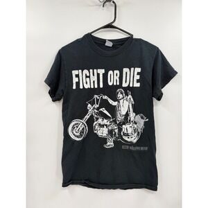 AMC The Walking Dead Small T-Shirt Mens Black Daryl Dixon Fight Or Die Biker Tee